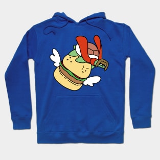 Pilot Turtle Riding a Hamburger Hoodie